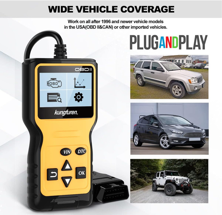 دیاگ حرفه ای خودرو برند Kungfuren مدل OBD2
