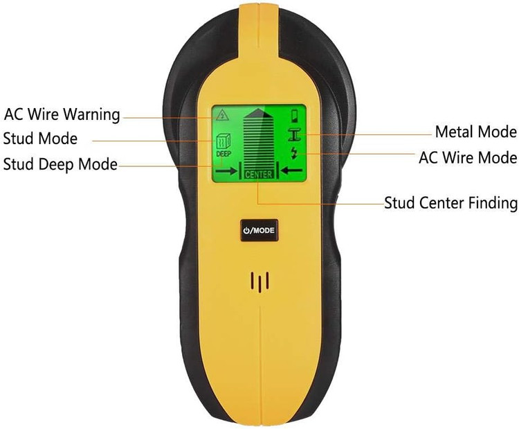 قطعی یاب دیواری دیجیتال TH250 LCD، قطعی سیم کابل برقی، سیم کشی، مرکز چوب، یابنده گل میخ فلزی