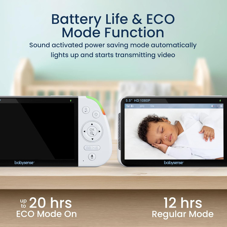 مانیتور کودک دو دوربینه، Babysense با صفحه نمایش 5.5 اینچی