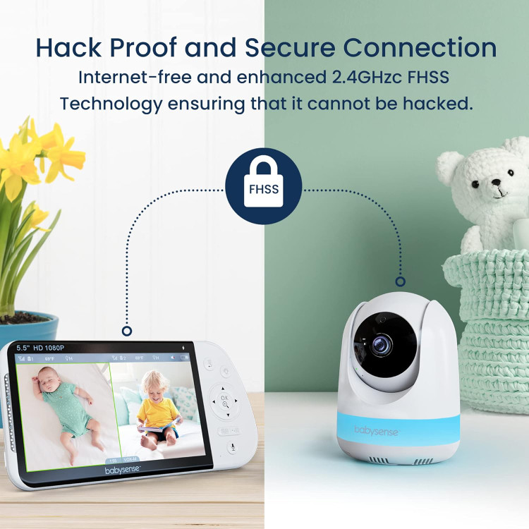 مانیتور کودک دو دوربینه، Babysense با صفحه نمایش 5.5 اینچی
