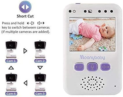 مانیتور کودک moonybaby ، دارای ۱ دوربین و مانیتور ۲.۴ اینچی، برد بلند، دید در شب خودکار، قابلیت مکالمه دو طرفه، بزرگنمایی، صرفهجویی در مصرف برق و VOX، فعالسازی صوتی (خاکستری)