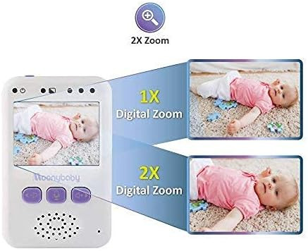 مانیتور کودک moonybaby ، دارای ۱ دوربین و مانیتور ۲.۴ اینچی، برد بلند، دید در شب خودکار، قابلیت مکالمه دو طرفه، بزرگنمایی، صرفهجویی در مصرف برق و VOX، فعالسازی صوتی (خاکستری)