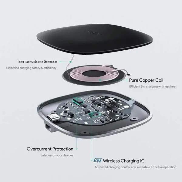 شارژر بی سیم آکی مدل LC-C6 | مشکی AUKEY
