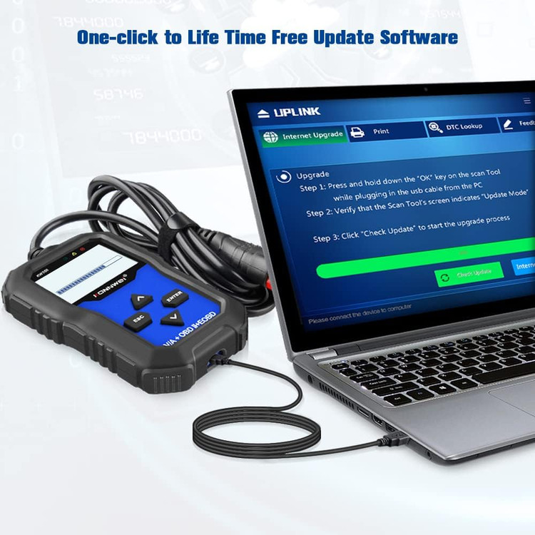 دیاگ اسکنر تشخیصی OBD2 کامل KONNWEI KW350 ، چراغ چک موتور خودرو، EPB، ABS، SRS، ابزار اسکن OBDII، ابزار تنظیم مجدد موقعیت دریچه گاز روغن