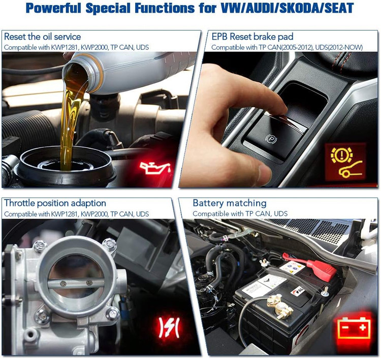 دیاگ اسکنر تشخیصی OBD2 کامل KONNWEI KW350 ، چراغ چک موتور خودرو، EPB، ABS، SRS، ابزار اسکن OBDII، ابزار تنظیم مجدد موقعیت دریچه گاز روغن