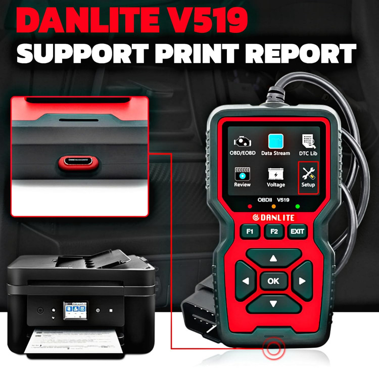 اسکنر OBD-II دانلایت V519 برای ماشین و موتورسیکلت