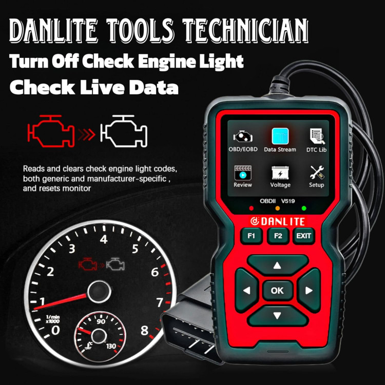 اسکنر OBD-II دانلایت V519 برای ماشین و موتورسیکلت