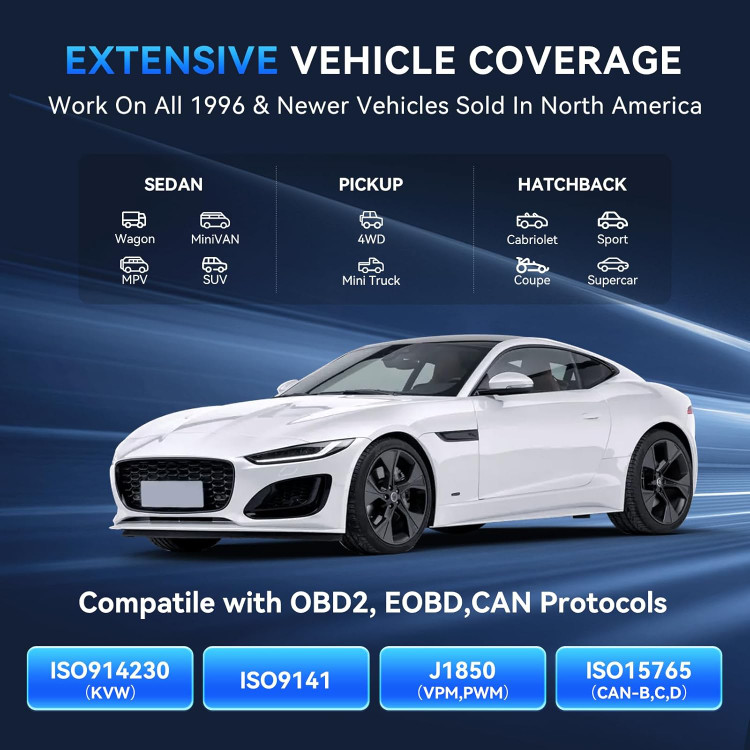 دیاگ اسکنر THINKCAR Thinkobd 500 OBD2، کدخوان خودرو، ابزار اسکن تشخیصی کامل OBD II CAN، خواندن و پاک کردن کدهای خطا، دادههای زنده، گزارش خودرو، صفحه نمایش 2.8 اینچی