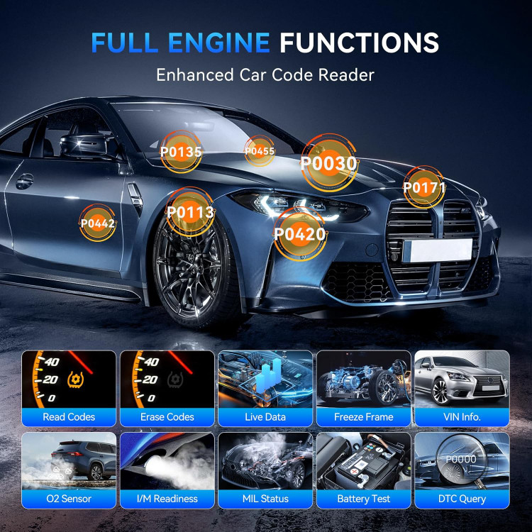 دیاگ اسکنر THINKCAR Thinkobd 500 OBD2، کدخوان خودرو، ابزار اسکن تشخیصی کامل OBD II CAN، خواندن و پاک کردن کدهای خطا، دادههای زنده، گزارش خودرو، صفحه نمایش 2.8 اینچی