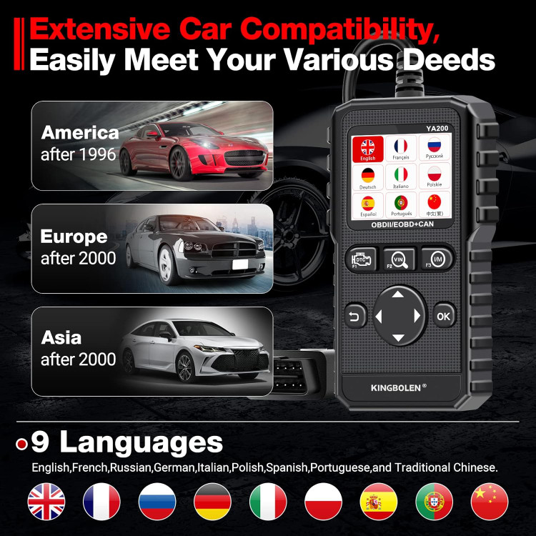 دستگاه دیاگ خودرو OBD II / EOBD + CAN مدل YA200 مارک KINGBOLEN (نقد و یا اقساطی) ( خودرو ایرانی و خارجی با ضمانت)
