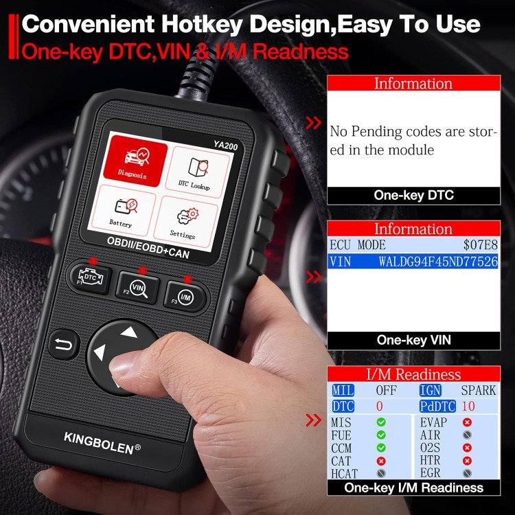 دستگاه دیاگ خودرو OBD II / EOBD + CAN مدل YA200 مارک KINGBOLEN (نقد و یا اقساطی) ( خودرو ایرانی و خارجی با ضمانت)