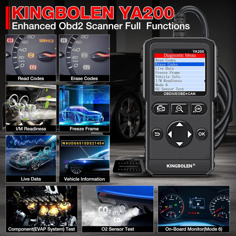 دستگاه دیاگ خودرو OBD II / EOBD + CAN مدل YA200 مارک KINGBOLEN (نقد و یا اقساطی) ( خودرو ایرانی و خارجی با ضمانت)