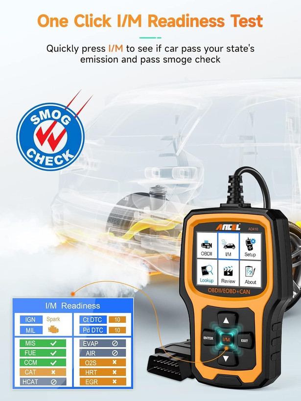 دیاگ OBD2 پیشرفته ANCEL AD410، ابزار تشخیصی خودرو، کدخوان OBD2، ابزار اسکن عیبیاب چراغ چک موتور برای همه خودروهای OBDII بعد از سال ۱۹۹۶ (مشکی/زرد)