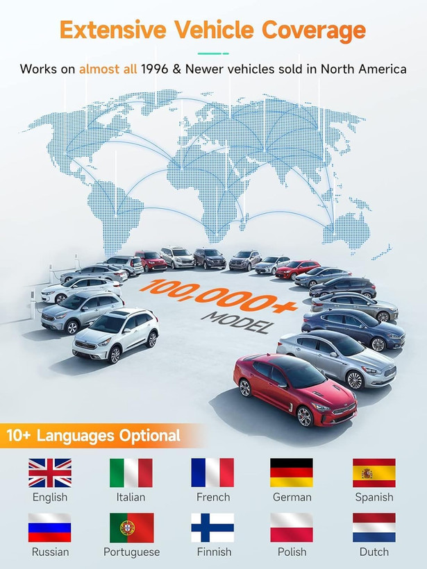 دیاگ OBD2 پیشرفته ANCEL AD410، ابزار تشخیصی خودرو، کدخوان OBD2، ابزار اسکن عیبیاب چراغ چک موتور برای همه خودروهای OBDII بعد از سال ۱۹۹۶ (مشکی/زرد)