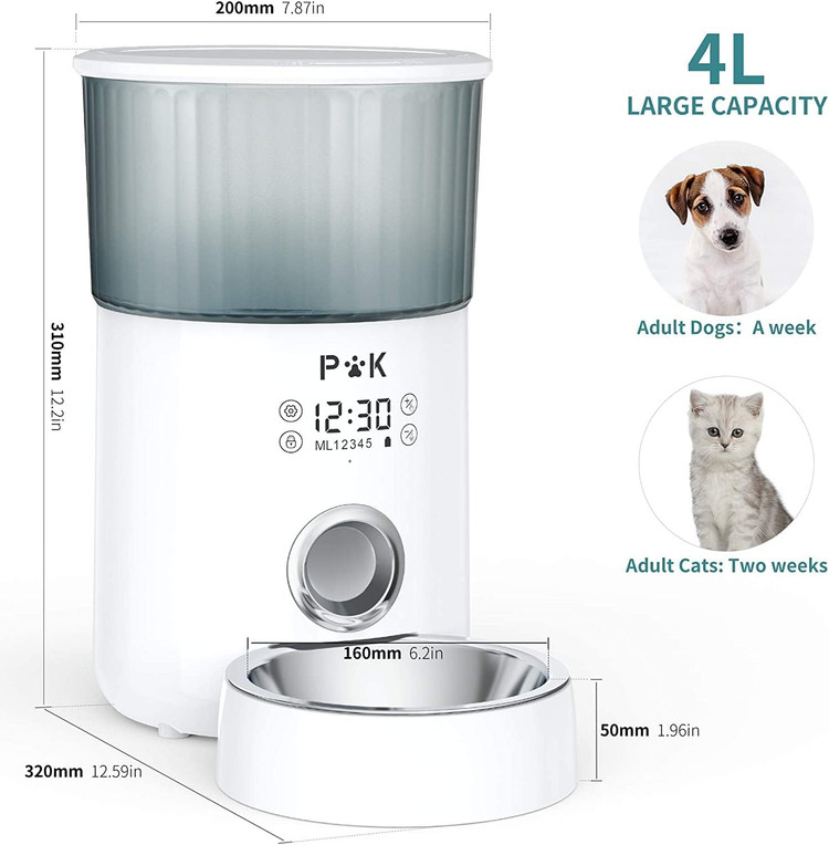 ظرف غذای پت مدل PUPPY KITTY M-80 ، 4 لیتر، سفید. بسیار زیبا و شیک * نخیف به دلیل خط و خش حمل ون نقل
