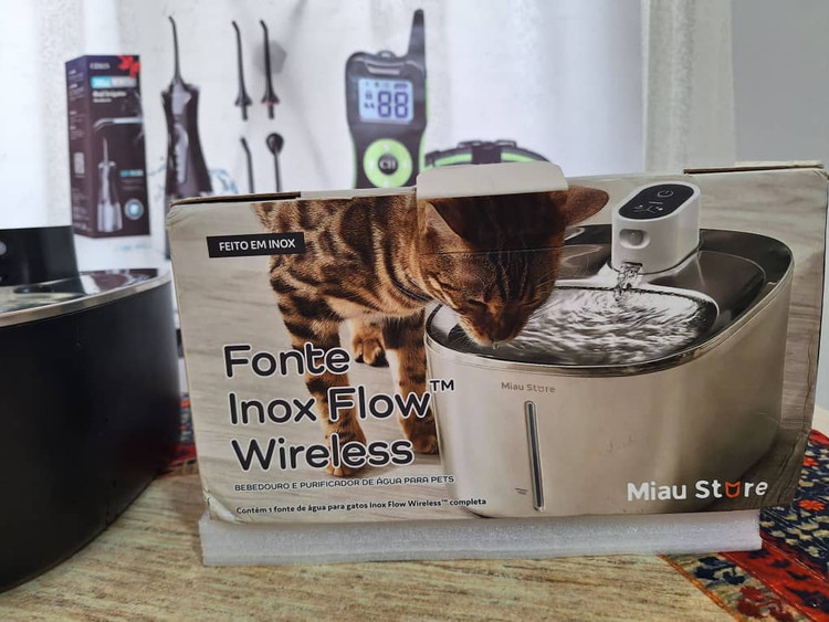 آبخوری تمام استیل گربه MIAU STORE، باتریدار بیسیم تمام استیل مایع/۴ لیتر، جنس استیل ضد زنگ با پنجره تنظیم دارای سنسور