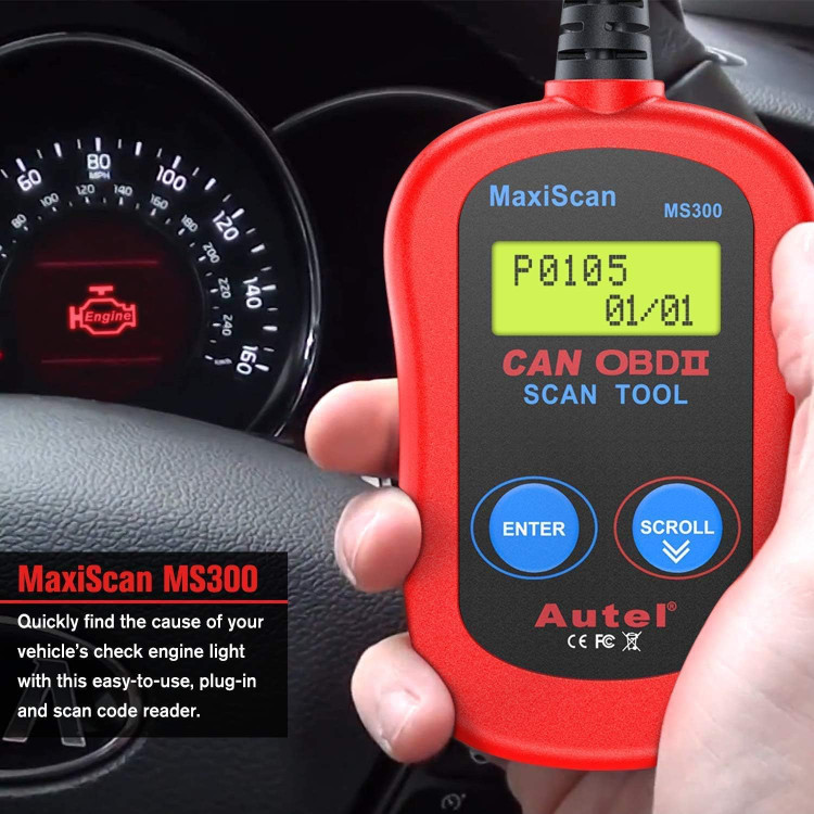 دیاگ Autel MS300 OBD2، خاموش کردن چراغ چک موتور، خواندن و پاک کردن کدهای خطا، بررسی وضعیت مانیتور آلایندگی، ابزار اسکن تشخیصی CAN