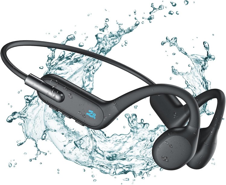 هدفونهای هدایت استخوانی مخصوص شنا، هدفون بیسیم ضد آب IP68، بلوتوث نسخه ۵.۳، حافظه داخلی ۳۲ گیگابایت با پخشکننده MP3، هدفونهای ورزشی روباز برای شنا، ورزش، دویدن، رانندگی