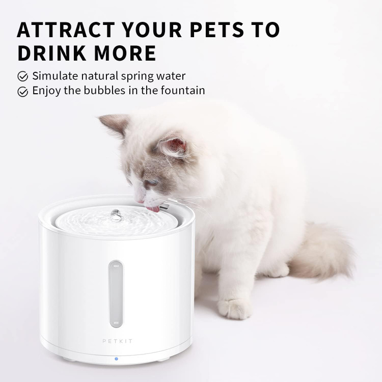 آبخوری گربه PETKIT Solo 2 با پمپ بیسیم، فواره آب حیوانات خانگی فوقالعاده بیصدا 70 اونس/2 لیتر برای گربهها و سگها در داخل، 3 حالت کار، پنجره تجسم، کنترل برنامه