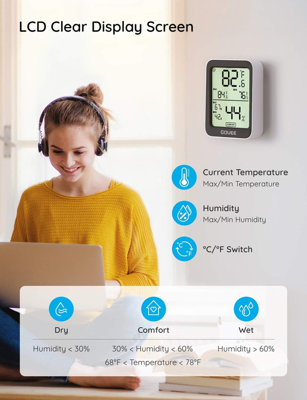 خرید دماسنج و رطوبت سنج Govee Bluetooth Hygrometer Thermometer H5075