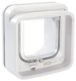 درِ هوشمند گربه SureFlap Microchip Connect (دهانه عبور: حدود ۱۴ × ۱۴ سانتیمتر) – اتصال به اپلیکیشن موبایل، تشخیص میکروچیپ، نصب روی در، شیشه و دیوار – رنگ سفید