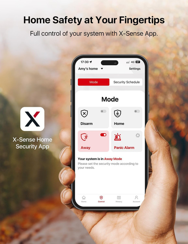 سیستم امنیتی خانه هوشمند X-Sense، دزدگیر مجموعه 5 تکه سیستم امنیتی بیسیم، پشتیبانی از هشدارهای برنامه موبایل، سازگار با الکسا، شامل 1 ایستگاه پایه، 2 سنسور درب، 1 سنسور حرکت، 1 صفحه کلید، AS05