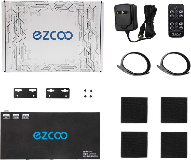 اسپلیتر فوق العاده HDMI 4K برند ezcoo HDMI Matrix 4x2 4K