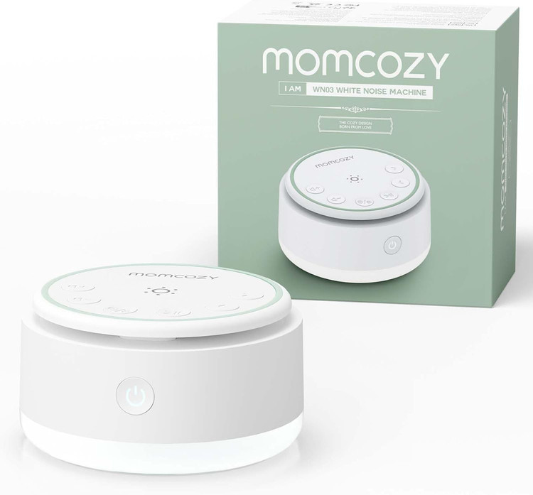 دستگاه نویز سفید Momcozy با 20 صدای نرم کننده (1 عدد)، چراغ لمسی قابل حمل و تایمر برای مهد کودک، کودکان و بزرگسالان - دستگاه تولید صدای هدیه برای خواب و سفر ن0