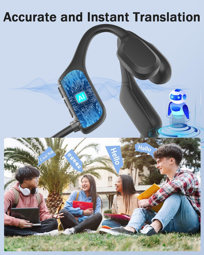 هدفونهای هدایت استخوانی MONODEAL، بلوتوث، ورزشی، IP65، بیسیم، هدفونهای هدایت استخوانی ضد عرق، هدفونهای مخصوص دویدن ن0