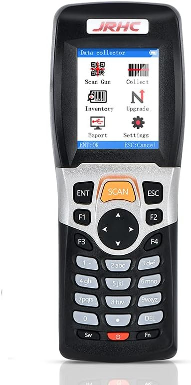 اسکنر بارکد بیسیم، اسکنر JRHC، ترمینال داده قابل حمل، دستگاه موجودی، اسکنر بارکد USB، 1D PDT با صفحه نمایش LCD رنگی 2.2 اینچی TFT برای فروشگاه، سوپرمارکت، انبار ن0