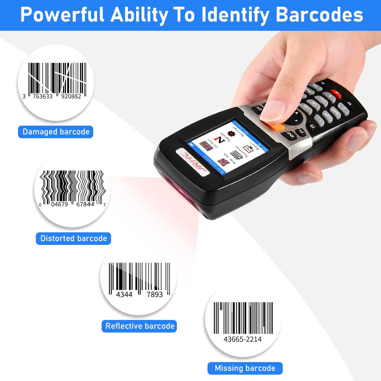 اسکنر بارکد بیسیم، اسکنر JRHC، ترمینال داده قابل حمل، دستگاه موجودی، اسکنر بارکد USB، 1D PDT با صفحه نمایش LCD رنگی 2.2 اینچی TFT برای فروشگاه، سوپرمارکت، انبار ن0