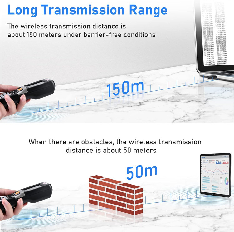 اسکنر بارکد بیسیم، اسکنر JRHC، ترمینال داده قابل حمل، دستگاه موجودی، اسکنر بارکد USB، 1D PDT با صفحه نمایش LCD رنگی 2.2 اینچی TFT برای فروشگاه، سوپرمارکت، انبار ن0
