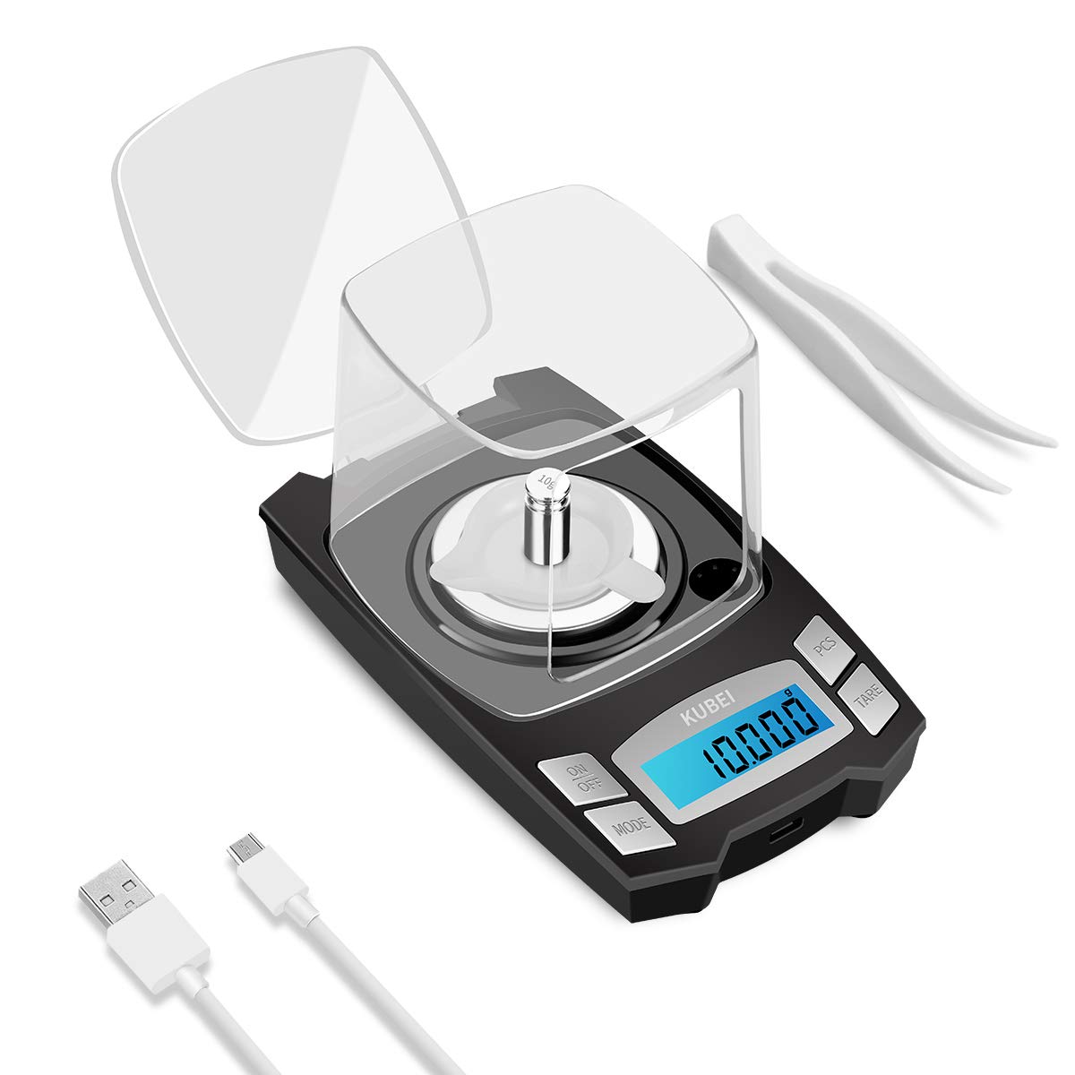 ترازوی دیجیتال میلی گرمی قابل شارژ KUBEI با USB، پورت -- 100 گرم در 0.001 گرم، ترازوی جواهرات با دقت بالا، ترازوی جیبی دیجیتال حرفه ای کوچک با قابلیت شارژ مجدد، ترازوی الکترونیکی قابل حمل با قابلیت وزن کردن گرم و اونس ن0