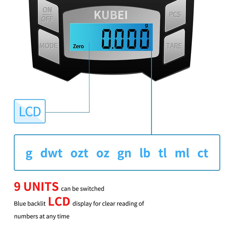 ترازوی دیجیتال میلی گرمی قابل شارژ KUBEI با USB، پورت -- 100 گرم در 0.001 گرم، ترازوی جواهرات با دقت بالا، ترازوی جیبی دیجیتال حرفه ای کوچک با قابلیت شارژ مجدد، ترازوی الکترونیکی قابل حمل با قابلیت وزن کردن گرم و اونس ن0