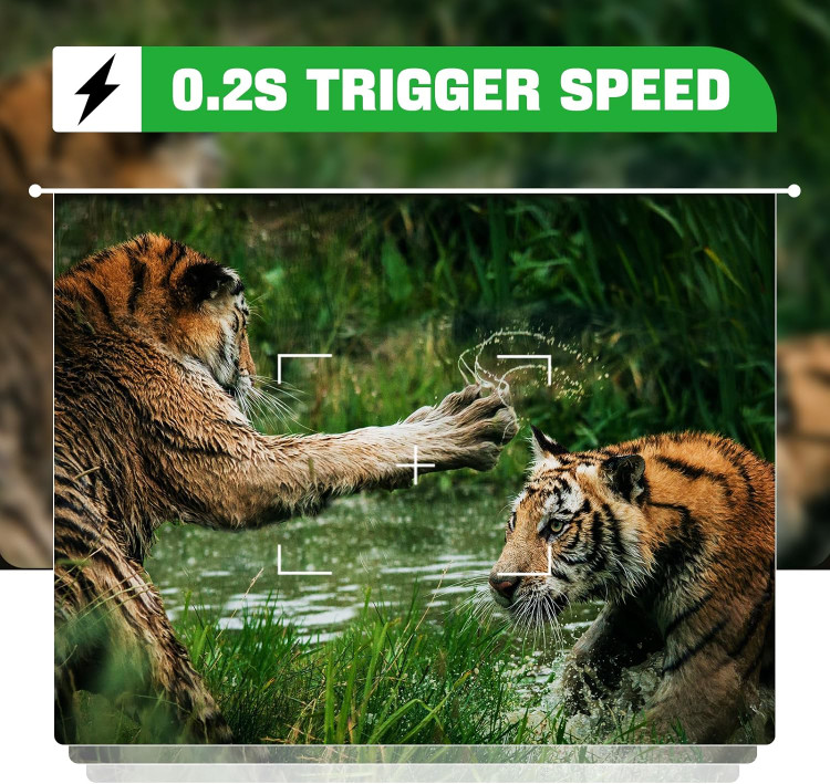 دوربین تله Coolifepro، دوربین شکار و حیات وحش کوچک 1080P 24MP با دید در شب فعال، دوربین شکار با سرعت ماشه 0.2 ثانیه و فاصله 65FT برای نظارت بر حیات وحش (با کارت SD 32G)