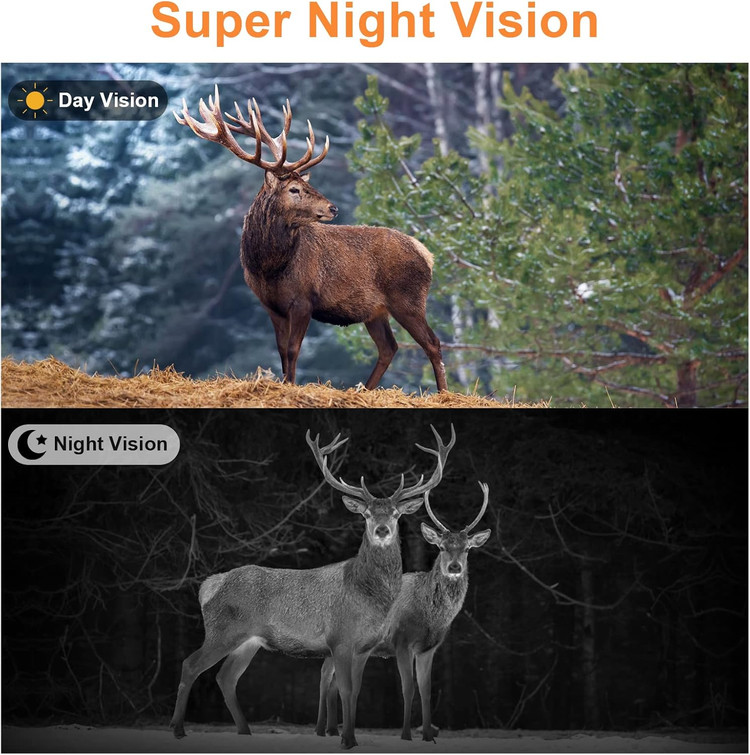 دوربین شکار SUNTEKCAM مخصوص حیات وحش 36 مگاپیکسل 2.7K با کارت حافظه 16 گیگابایتی SD، تله فوتو برای دید در شب مادون قرمز با IR LED 940nm، تایمر و ضد آب IP66-HC-812A س1