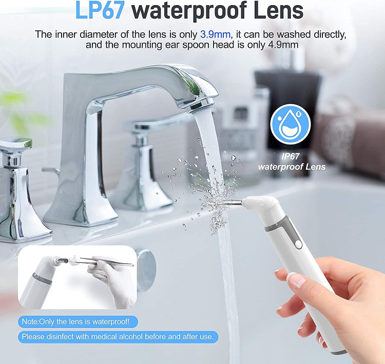 اتوسکوپ بیسیم، دوربین گوش با کیفیت 720P HD و 6 چراغ LED، ابزار حذف جرم گوش با دوربین و ژیروسکوپ، اتوسکوپ دیجیتال با چراغ، سازگار با آیفون و اندروید ن0