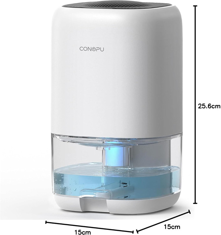رطوبتگیر CONOPU 1000 میلیلیتری، رطوبتگیر برای خانه، خاموش شدن خودکار و چراغ LED رنگی، بهروزرسانی فناوری Peltier، قابل حمل و فوقالعاده بیصدا، رطوبتگیر برای خشک کردن لباس، اتاق خواب، حمام، کمد لباس--40 وات ن0