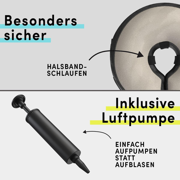 گردنبند بادی، یقه محافظ بسیار نرم برای ریکاوری راحت، محافظت کامل در برابر نشتی، رنگ: خاکستری، سایز: XL-L ن0
