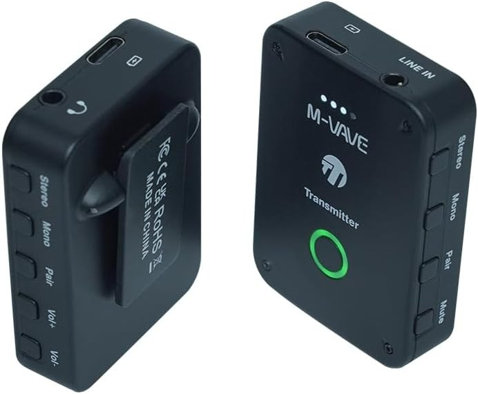 ترنسمیتر بیسیم WP 9، قابل شارژ، سیستم مانیتورینگ استریو 2.4 گیگاهرتز، کیفیت صدای 24bit/48KHz بدون افت کیفیت، اتصال بیسیم داخلی برای استودیو، تمرین گروه موسیقی، اجرای زنده ن0