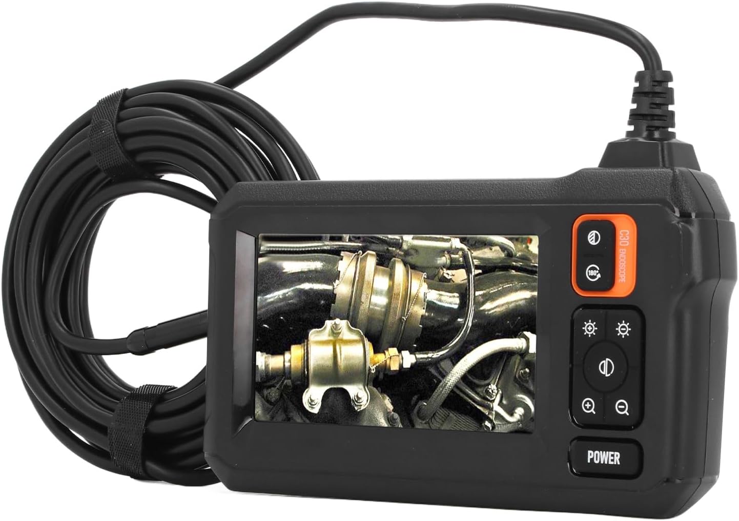 دوربین بازرسی، دوربین بازرسی آندوسکوپی صنعتی با صفحه نمایش 4.3 اینچ، لنز 8 میلی‌متر، کابل 5 متری، 8 عدد LED، بروسکوپ ن0