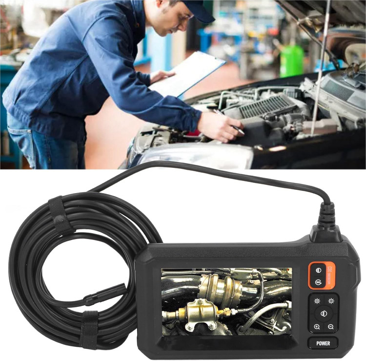 دوربین بازرسی، دوربین بازرسی آندوسکوپی صنعتی با صفحه نمایش 4.3 اینچ، لنز 8 میلیمتر، کابل 5 متری، 8 عدد LED، بروسکوپ ن0