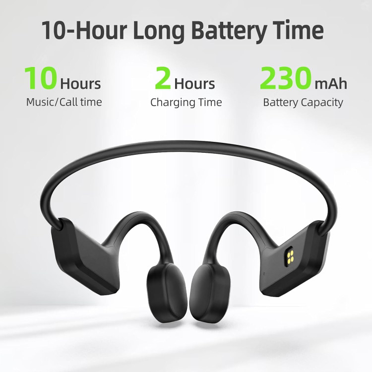 هدفون S800 با قابلیت هدایت استخوانی، هدفون شنا ضد آب IPX8 با کارت حافظه داخلی 32 گیگابایت، بلوتوث بیسیم 5.3 با میکروفون حذف نویز، 10 ساعت پخش برای دویدن و شنا. (مشکی) م0