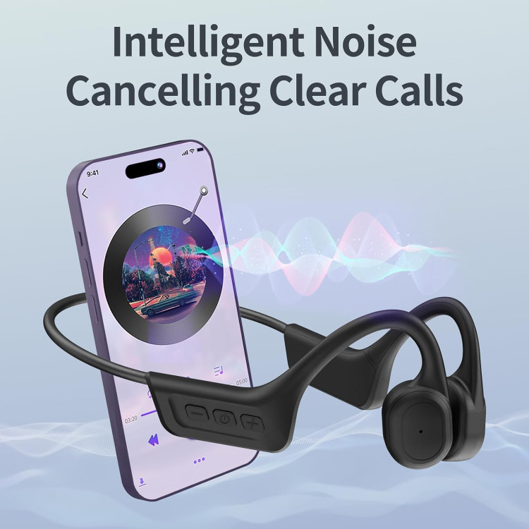 هدفون S800 با قابلیت هدایت استخوانی، هدفون شنا ضد آب IPX8 با کارت حافظه داخلی 32 گیگابایت، بلوتوث بیسیم 5.3 با میکروفون حذف نویز، 10 ساعت پخش برای دویدن و شنا. (مشکی) م0