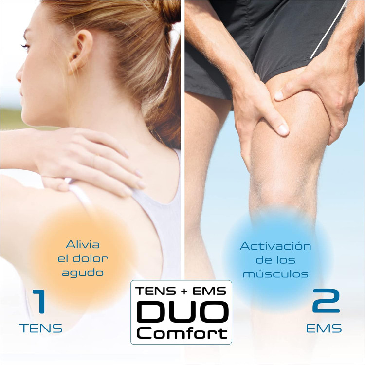 تنس عضلانی -- TENS/EMS Duo Comfort | دستگاه تحریک الکتریکی | ۲ روش درمانی با یک دستگاه | درمان طبیعی علیه درد مزمن و عضله سازی اورجینال-- prorelax ن1