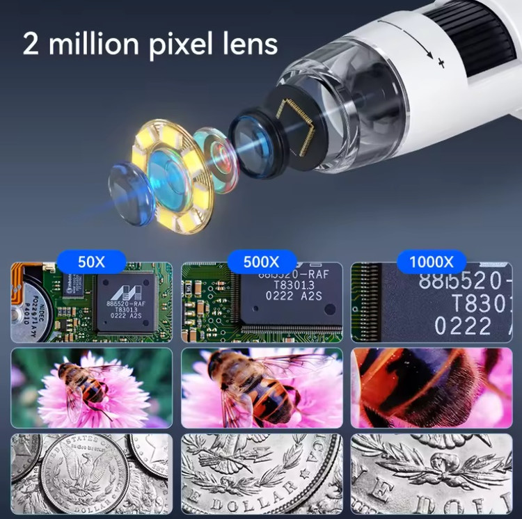 میکروسکوپ الکترونی تک چشمی ODM با دوربین فیلمبرداری 2 مگاپیکسل، 8LED، صفحه نمایش 4.3 اینچ LCD، مناسب برای تعمیر تلفن همراه ن0