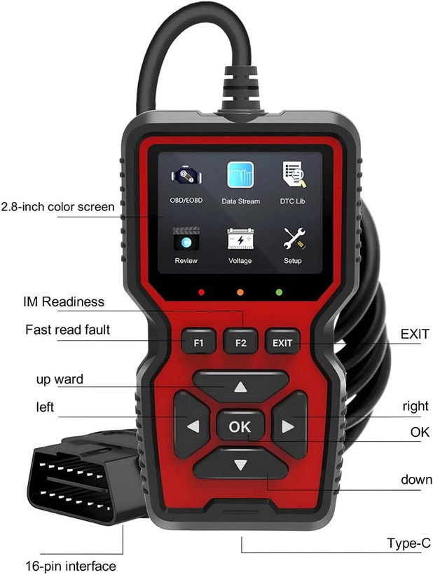 دیاگ - اسکنر OBD2 خودرو BESULEN، کدخوان خودکار V519، ابزار اسکن تشخیصی خودرو، آنالایزر چراغ چک موتور خودرو، OBDII حرفه ای --- ابزار خواننده کد تشخیصی مکانیک برای چراغ چک موتور ن1
