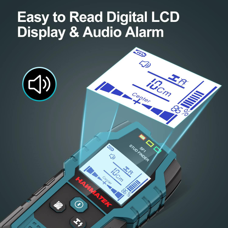 اسکنر دیواری HANMATEK Stud Finder SF1، سنسور الکترونیکی 4 کاره با ردیاب عمق، تغییر واحد، برای چوب، فلز، کابل، مدارها، تشخیص در دیوارها س0