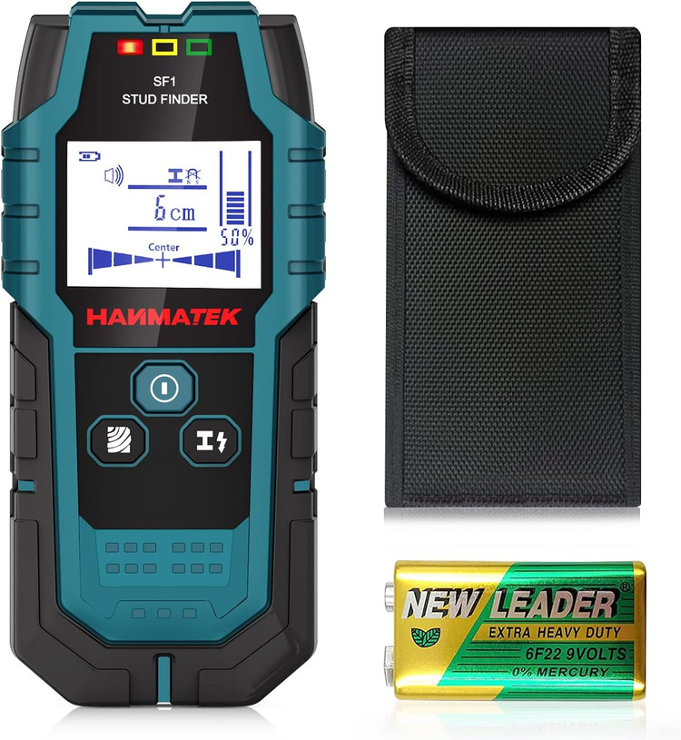 اسکنر دیواری HANMATEK Stud Finder SF1، سنسور الکترونیکی 4 کاره با ردیاب عمق، تغییر واحد، برای چوب، فلز، کابل، مدارها، تشخیص در دیوارها س0