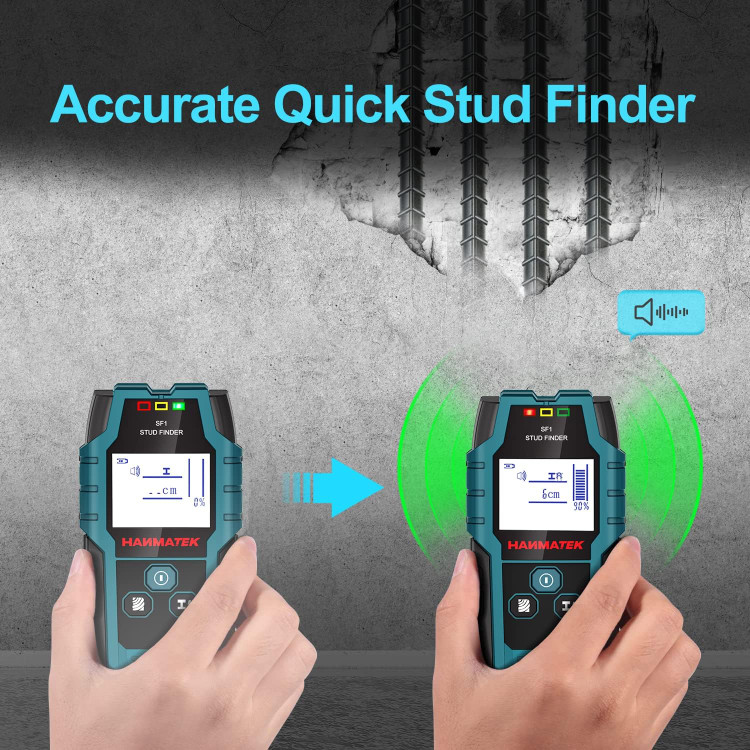 اسکنر دیواری HANMATEK Stud Finder SF1، سنسور الکترونیکی 4 کاره با ردیاب عمق، تغییر واحد، برای چوب، فلز، کابل، مدارها، تشخیص در دیوارها س0